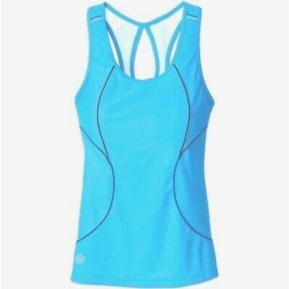 Athleta Energy Tank Top Built In Bra Teal Women's Size Small - Picture 1 of 16